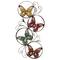 Multi Colored Scrollwork Butterflies Metal Outdoor Wall Accent